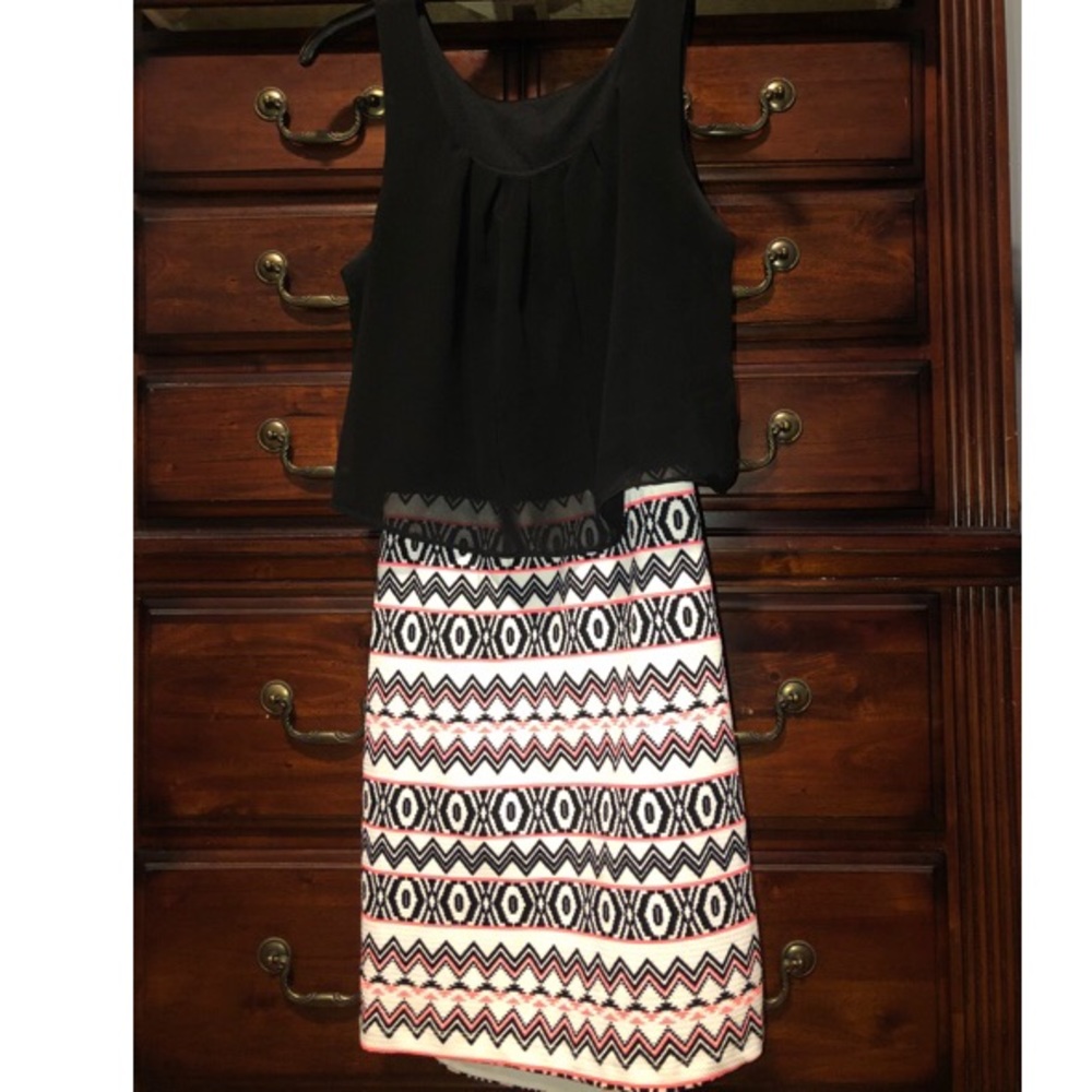 Black and Aztec pattern dress